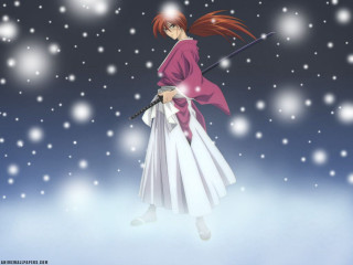 Woman pink white dress sword - a sword in the snow free wallpaper