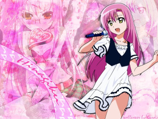 Girl pink hair microphone pink - a pink background free wallpaper