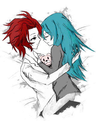 Two people hugging arms around - two person free wallpaper for mobile