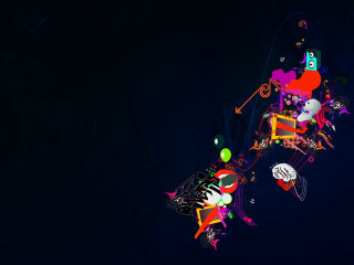 Computer screen objects black blue - a bunch of objects free wallpaper