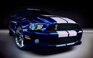 Blue mustang white stripes hood - white stripe free wallpaper