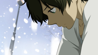 Man blackhair greeneyes streetlight snow - armin hansen free wallpaper