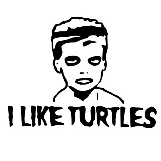 Black white man turtle face - sticker free wallpaper for tablet