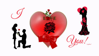 Man kneeling woman rose love - box free wallpaper