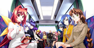 Train people anime characters sitting - anime character free wallpaper