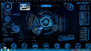 Futuristic computer interface blue lights - screenshot free wallpaper for desktop