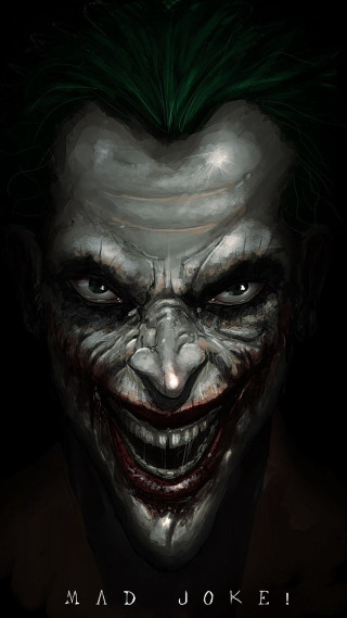 Joker green hair creepy smile - mad free wallpaper