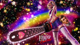 Woman chainsaw rainbow background stars 2 - a rainbow background free wallpaper