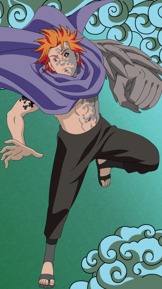 Flying man tattoos orange hair - weird free wallpaper for mobile