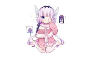 Girl horns sweater drawing art - a pose free wallpaper