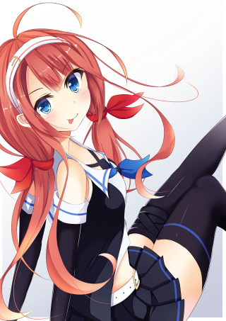 Red hair blue eyes anime 2 - hint of yayoi kasuma free wallpaper for mobile