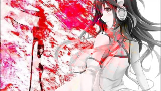 Woman headphones red background image - headphone free wallpaper for desktop