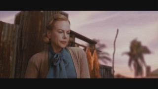 Woman fence palm trees sky - eileen aldridge free wallpaper