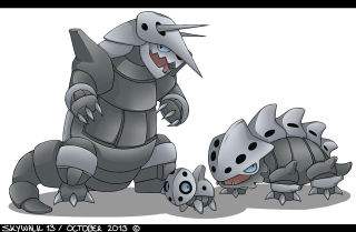 Cartoon character large tooth creature - metal free wallpaper for desktop