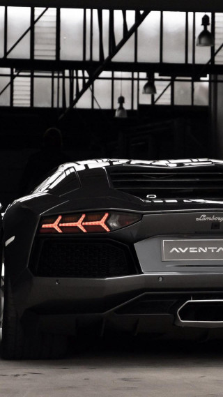 Black sports car garage red 7 - a red light free wallpaper for mobile