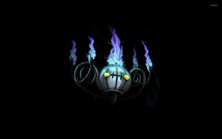 Dark background strange object flames - eye free wallpaper for desktop