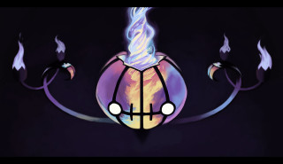 Purple yellow fireball lights black - a white line free wallpaper for desktop