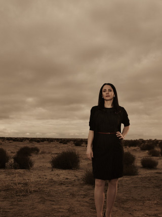 Woman desert cloudy sky black - her body free wallpaper for mobile