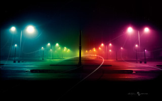 Street light rainbow background black 2 - neon color free wallpaper