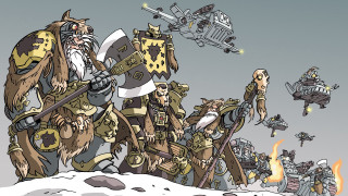 Cartoon people guns armor snowy - a cartoon of a group free wallpaper for desktop