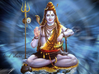 Hindu god sitting rock staff 4 - a painting of a hindu god free wallpaper