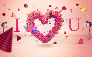 Heart flowers camera pink background - lyco art free wallpaper for desktop