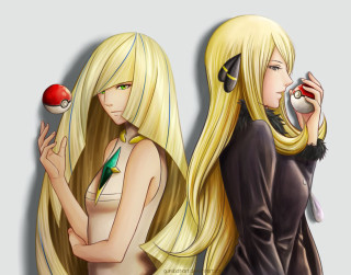 Anime girls blonde hair red - a red ball free wallpaper