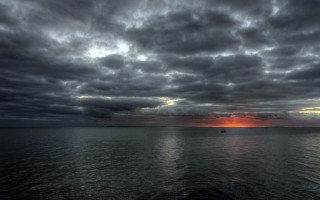 Sunset boat water cloudy sky - anthony s waters free wallpaper