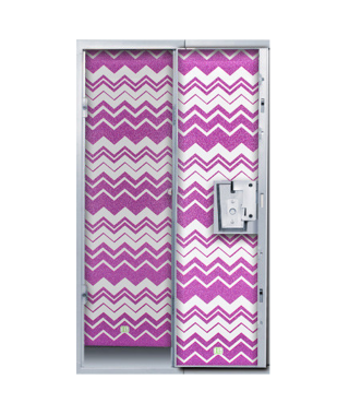 Pink white locker open door - wallpaper behind free wallpaper