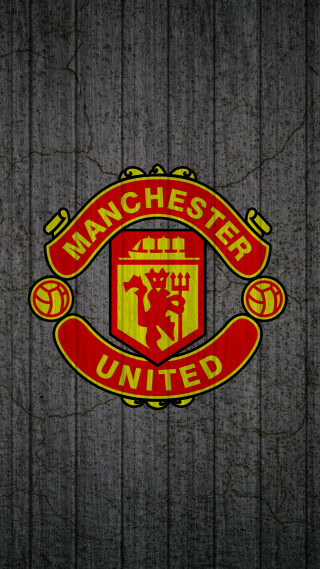 Manchester united logo wooden wall - center free wallpaper for mobile