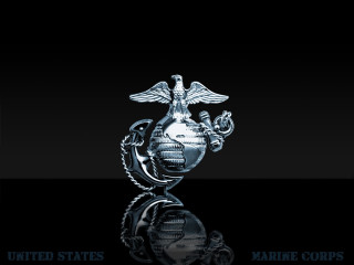 Marine emblem black background reflection - a marine emblem free wallpaper