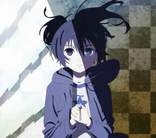 Girl cross checkered wall blue - visual free wallpaper for tablet