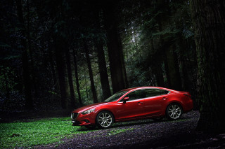 Red car forest night headlights - the headlight free wallpaper for desktop