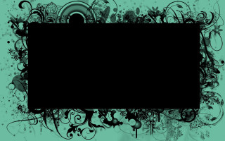 Black square frame floral design - a floral design free wallpaper for desktop