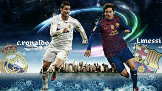 Soccer players running water city - photo real free wallpaper for desktop