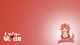 Red anime girl lamia chibi - mingei free wallpaper