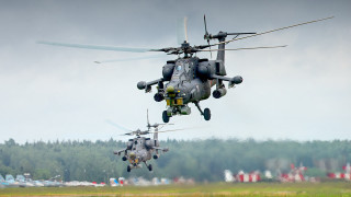 Military helicopters flying field grass - far free wallpaper