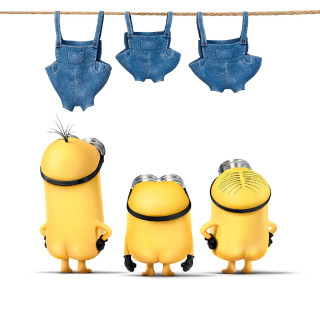 Minions hanging clothesline glasses clothespins - a line free wallpaper