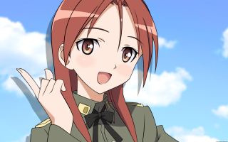 Girl uniform peace sign sky - a peace sign free wallpaper