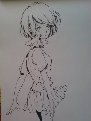 Girl drawing dress hat body - figurative free wallpaper for mobile