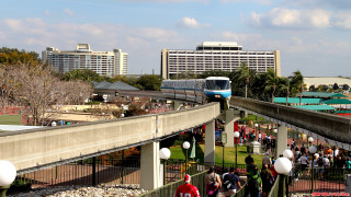 Train bridge people buildings skyline - a sky line free wallpaper