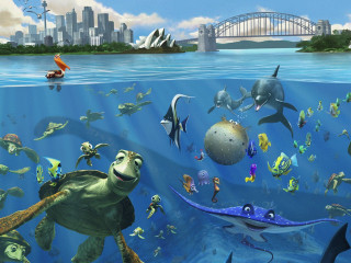 Sea turtle ocean animals bridge - disney free wallpaper