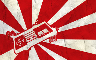 Red white boombox side grungy - game art free wallpaper for desktop