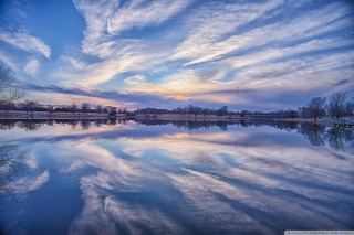 Lake clouds trees background sky - cloud and trees free wallpaper