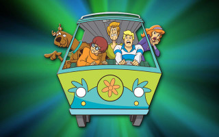 Cartoon bus people dog inside - cliff childs free wallpaper