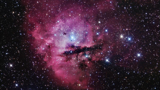 Starry pink center cluster space - a large star cluster in the sky free wallpaper