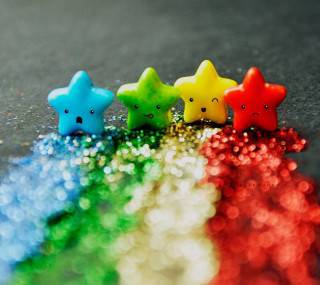 Little stars rainbow floor black - little free wallpaper for tablet