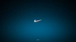 White nike logo blue background 2 - free minimalism wallpaper