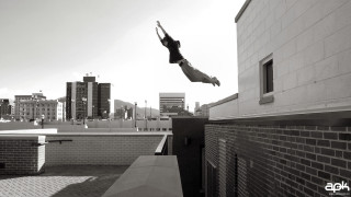 Person jumping skateboard air city - digital photography free wallpaper