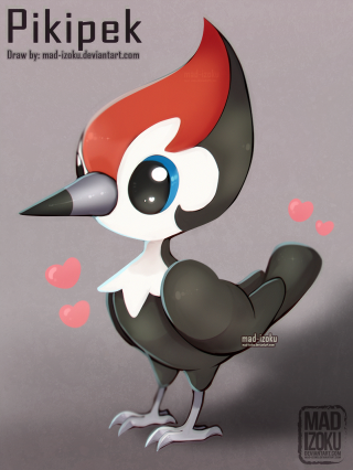 Cartoon red black white bird - a digital painting free wallpaper for mobile